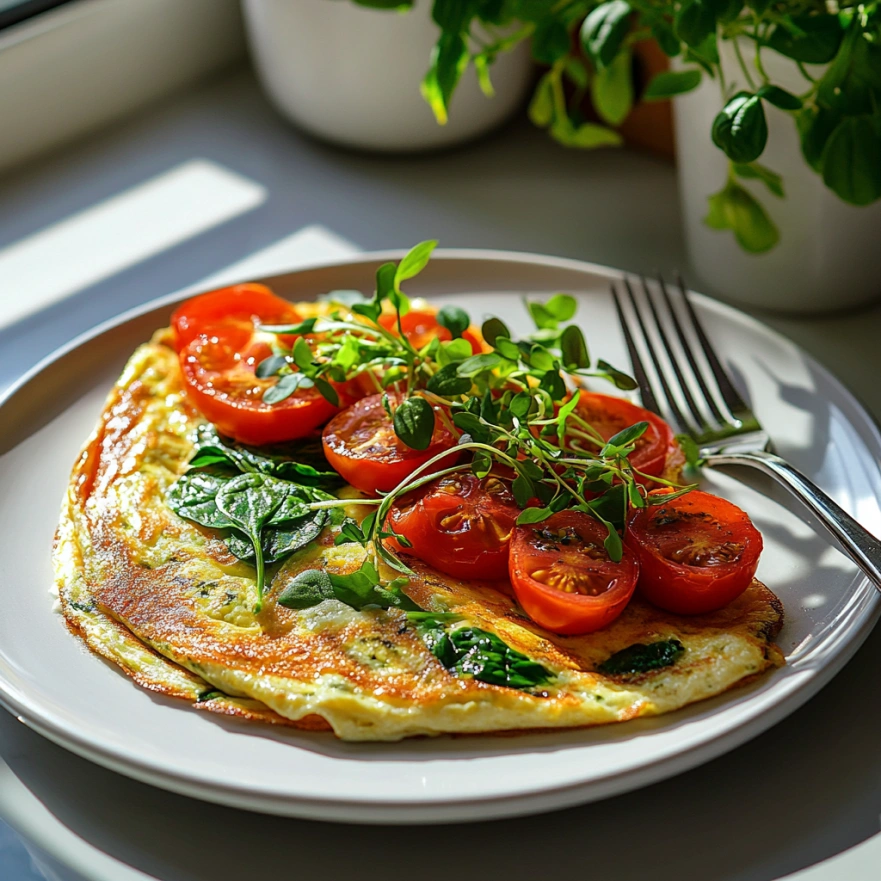 Яєчня з овочами та зеленню